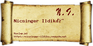 Nicsinger Ildikó névjegykártya
