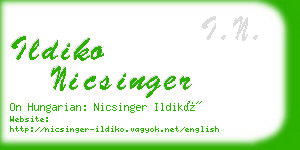 ildiko nicsinger business card